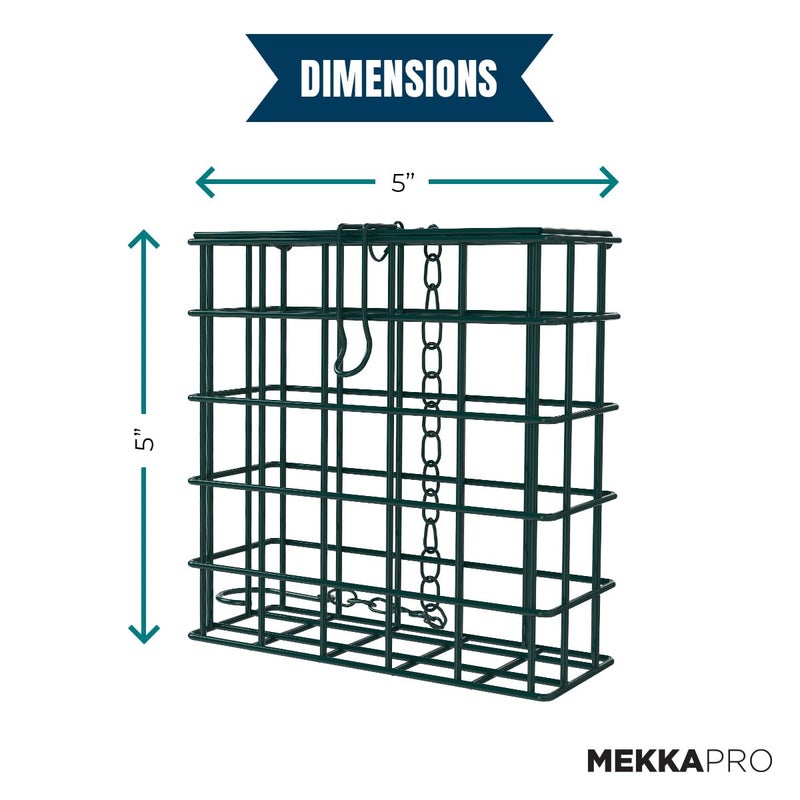 MEKKAPRO Suet Feeder for Outside Hanging with Metal Chain, Single Capacity Suet Holder, Bird Feed Recommended, Bird Feeder Ideal for Clinging Birds, Woodpeckers, Nuthatches (Single) - Image 2